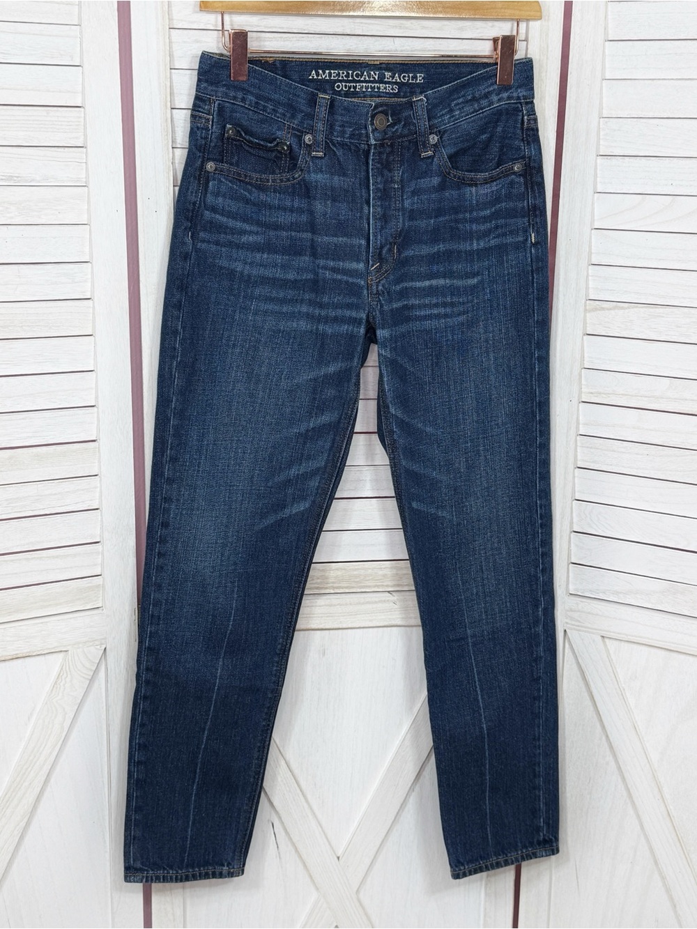 American Eagle Vintage High Rise Button‎ Fly Crop Jeans Blue Size 2